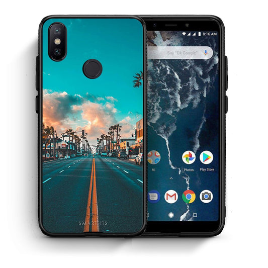 Θήκη Xiaomi Mi A2 City Landscape από τη Smartfits με σχέδιο στο πίσω μέρος και μαύρο περίβλημα | Xiaomi Mi A2 City Landscape case with colorful back and black bezels