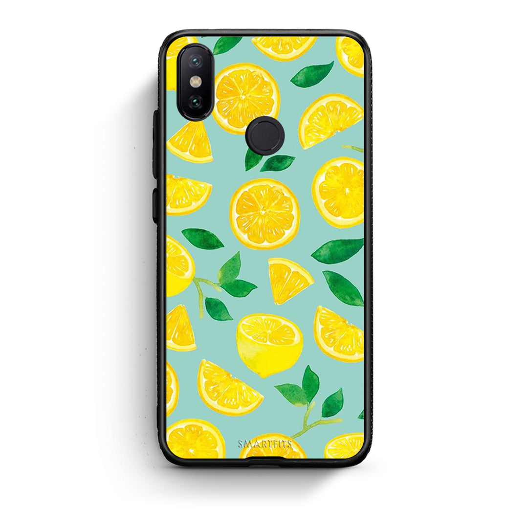 Xiaomi Mi A2 Lemons θήκη από τη Smartfits με σχέδιο στο πίσω μέρος και μαύρο περίβλημα | Smartphone case with colorful back and black bezels by Smartfits