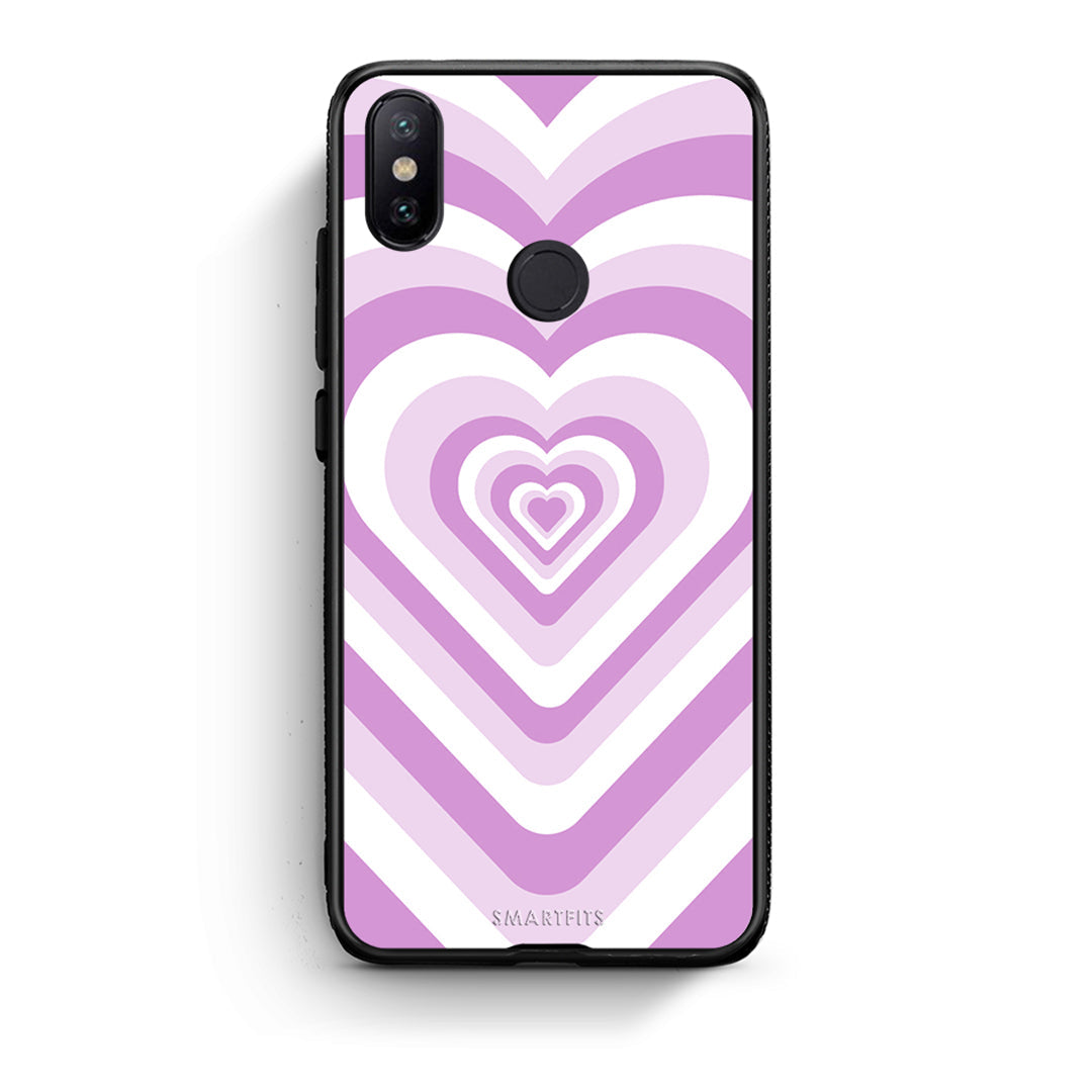 Xiaomi Mi A2 Lilac Hearts θήκη από τη Smartfits με σχέδιο στο πίσω μέρος και μαύρο περίβλημα | Smartphone case with colorful back and black bezels by Smartfits