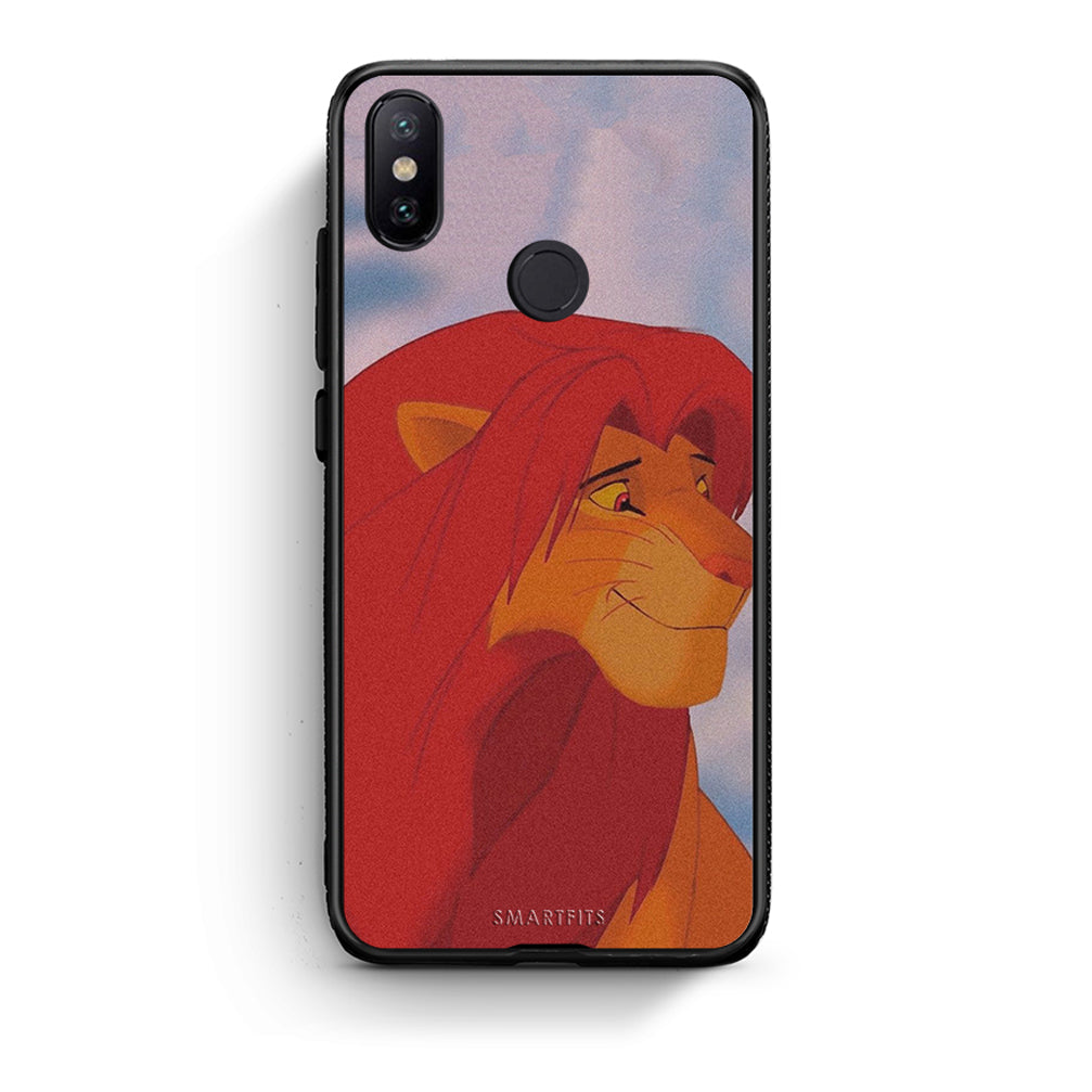 Xiaomi Mi A2 Lion Love 1 Θήκη Αγίου Βαλεντίνου από τη Smartfits με σχέδιο στο πίσω μέρος και μαύρο περίβλημα | Smartphone case with colorful back and black bezels by Smartfits