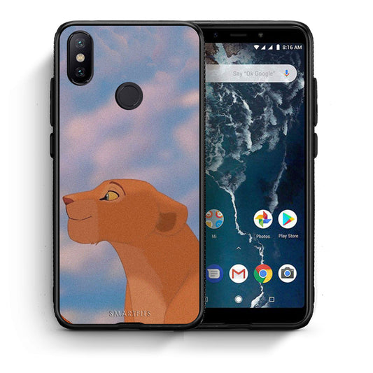 Θήκη Αγίου Βαλεντίνου Xiaomi Mi A2 Lion Love 2 από τη Smartfits με σχέδιο στο πίσω μέρος και μαύρο περίβλημα | Xiaomi Mi A2 Lion Love 2 case with colorful back and black bezels