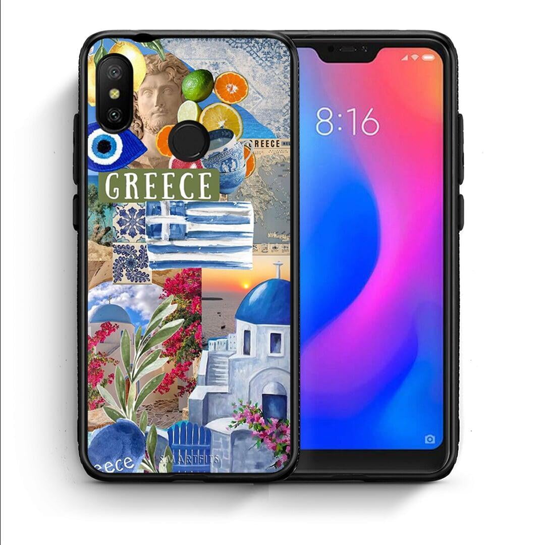 Θήκη Xiaomi Mi A2 Lite All Greek από τη Smartfits με σχέδιο στο πίσω μέρος και μαύρο περίβλημα | Xiaomi Mi A2 Lite All Greek case with colorful back and black bezels