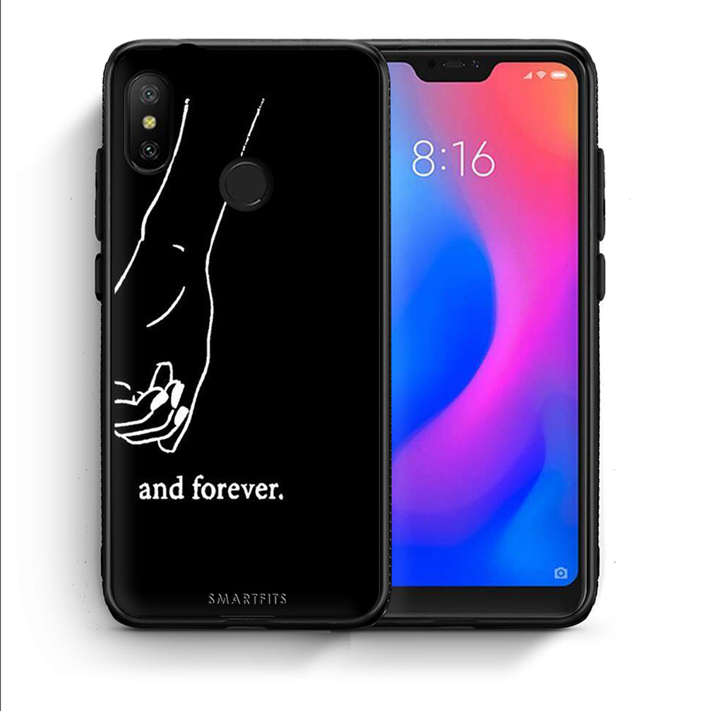 Θήκη Αγίου Βαλεντίνου Xiaomi Mi A2 Lite Always & Forever 2 από τη Smartfits με σχέδιο στο πίσω μέρος και μαύρο περίβλημα | Xiaomi Mi A2 Lite Always & Forever 2 case with colorful back and black bezels