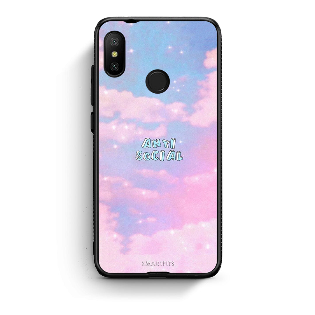 Xiaomi Mi A2 Lite Anti Social Θήκη Αγίου Βαλεντίνου από τη Smartfits με σχέδιο στο πίσω μέρος και μαύρο περίβλημα | Smartphone case with colorful back and black bezels by Smartfits