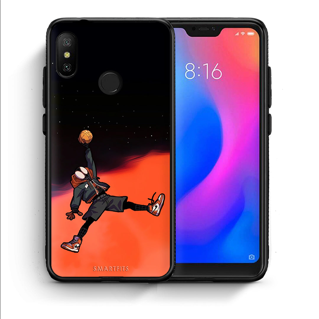 Θήκη Xiaomi Mi A2 Lite Basketball Hero από τη Smartfits με σχέδιο στο πίσω μέρος και μαύρο περίβλημα | Xiaomi Mi A2 Lite Basketball Hero case with colorful back and black bezels