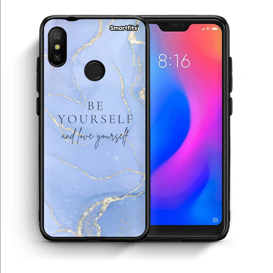 Θήκη Xiaomi Mi A2 Lite Be Yourself από τη Smartfits με σχέδιο στο πίσω μέρος και μαύρο περίβλημα | Xiaomi Mi A2 Lite Be Yourself case with colorful back and black bezels