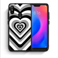 Thumbnail for Θήκη Xiaomi Mi A2 Lite Black Hearts από τη Smartfits με σχέδιο στο πίσω μέρος και μαύρο περίβλημα | Xiaomi Mi A2 Lite Black Hearts case with colorful back and black bezels