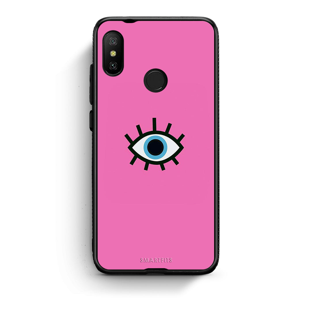 Xiaomi Mi A2 Lite Blue Eye Pink θήκη από τη Smartfits με σχέδιο στο πίσω μέρος και μαύρο περίβλημα | Smartphone case with colorful back and black bezels by Smartfits