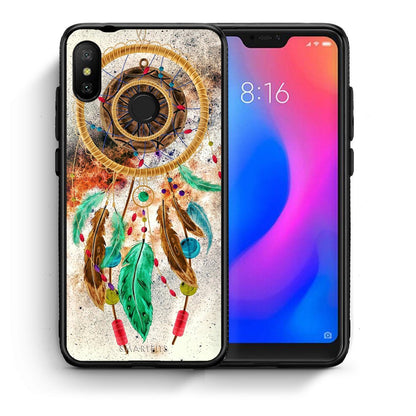 Θήκη Xiaomi Mi A2 Lite DreamCatcher Boho από τη Smartfits με σχέδιο στο πίσω μέρος και μαύρο περίβλημα | Xiaomi Mi A2 Lite DreamCatcher Boho case with colorful back and black bezels