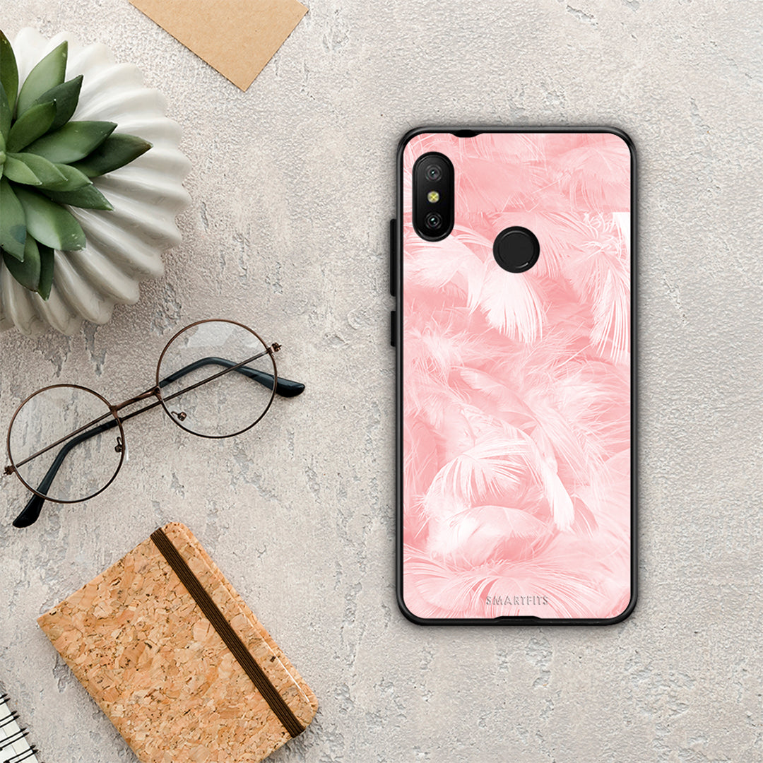 Boho Pink Feather - Xiaomi Mi A2 Lite θήκη