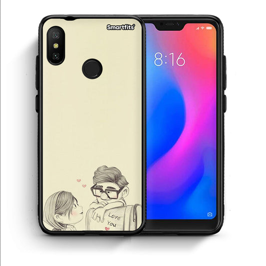 Θήκη Xiaomi Mi A2 Lite Carl And Ellie από τη Smartfits με σχέδιο στο πίσω μέρος και μαύρο περίβλημα | Xiaomi Mi A2 Lite Carl And Ellie case with colorful back and black bezels