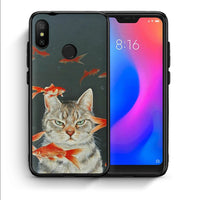 Thumbnail for Θήκη Xiaomi Mi A2 Lite Cat Goldfish από τη Smartfits με σχέδιο στο πίσω μέρος και μαύρο περίβλημα | Xiaomi Mi A2 Lite Cat Goldfish case with colorful back and black bezels