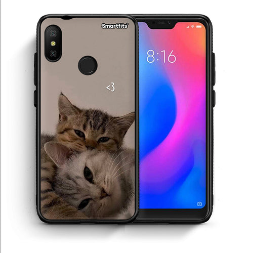 Θήκη Xiaomi Mi A2 Lite Cats In Love από τη Smartfits με σχέδιο στο πίσω μέρος και μαύρο περίβλημα | Xiaomi Mi A2 Lite Cats In Love case with colorful back and black bezels
