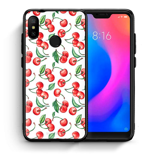 Θήκη Xiaomi Mi A2 Lite Cherry Summer από τη Smartfits με σχέδιο στο πίσω μέρος και μαύρο περίβλημα | Xiaomi Mi A2 Lite Cherry Summer case with colorful back and black bezels