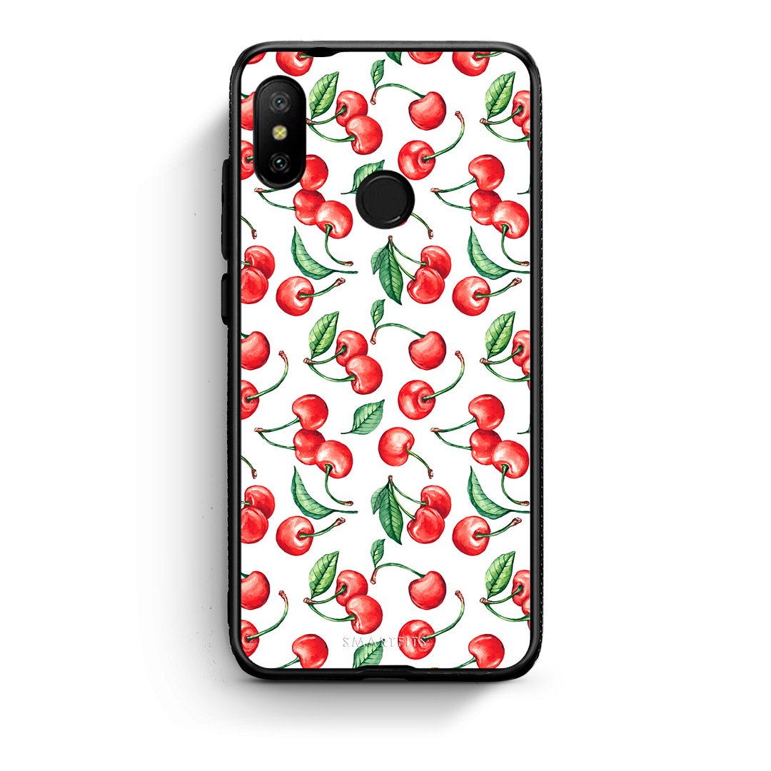 Xiaomi Mi A2 Lite Cherry Summer θήκη από τη Smartfits με σχέδιο στο πίσω μέρος και μαύρο περίβλημα | Smartphone case with colorful back and black bezels by Smartfits