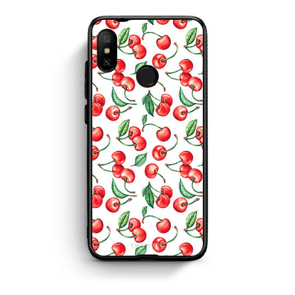 Xiaomi Mi A2 Lite Cherry Summer θήκη από τη Smartfits με σχέδιο στο πίσω μέρος και μαύρο περίβλημα | Smartphone case with colorful back and black bezels by Smartfits
