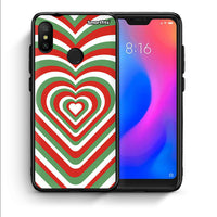 Thumbnail for Θήκη Xiaomi Mi A2 Lite Christmas Hearts από τη Smartfits με σχέδιο στο πίσω μέρος και μαύρο περίβλημα | Xiaomi Mi A2 Lite Christmas Hearts case with colorful back and black bezels