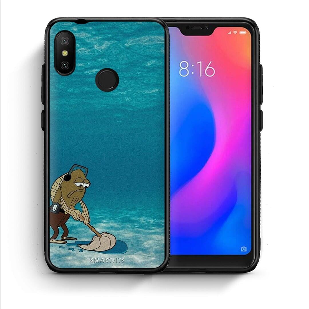 Θήκη Xiaomi Mi A2 Lite Clean The Ocean από τη Smartfits με σχέδιο στο πίσω μέρος και μαύρο περίβλημα | Xiaomi Mi A2 Lite Clean The Ocean case with colorful back and black bezels
