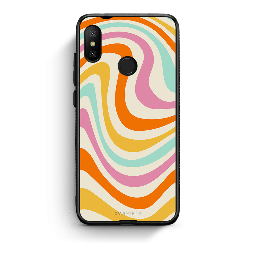 Xiaomi Mi A2 Lite Colourful Waves θήκη από τη Smartfits με σχέδιο στο πίσω μέρος και μαύρο περίβλημα | Smartphone case with colorful back and black bezels by Smartfits