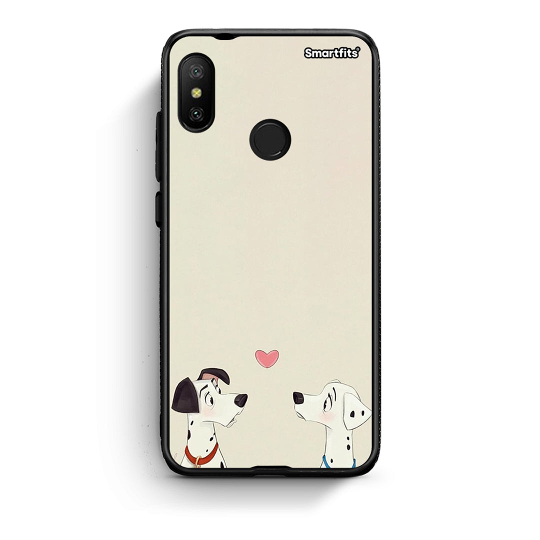 Xiaomi Mi A2 Lite Dalmatians Love θήκη από τη Smartfits με σχέδιο στο πίσω μέρος και μαύρο περίβλημα | Smartphone case with colorful back and black bezels by Smartfits