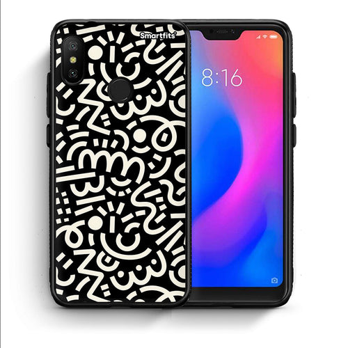 Θήκη Xiaomi Mi A2 Lite Doodle Art από τη Smartfits με σχέδιο στο πίσω μέρος και μαύρο περίβλημα | Xiaomi Mi A2 Lite Doodle Art case with colorful back and black bezels