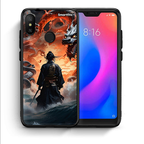 Θήκη Xiaomi Mi A2 Lite Dragons Fight από τη Smartfits με σχέδιο στο πίσω μέρος και μαύρο περίβλημα | Xiaomi Mi A2 Lite Dragons Fight case with colorful back and black bezels