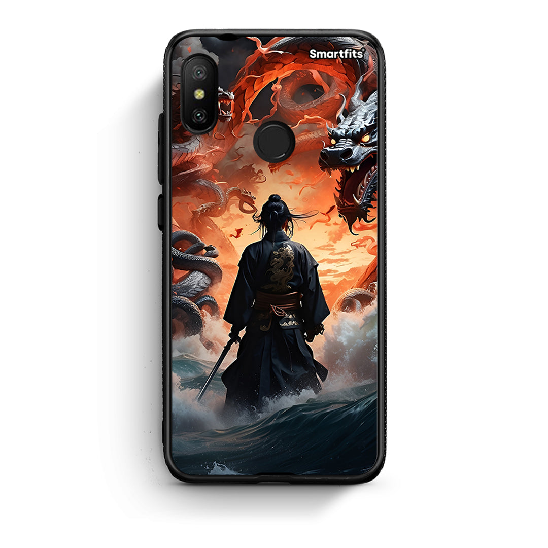 Xiaomi Mi A2 Lite Dragons Fight θήκη από τη Smartfits με σχέδιο στο πίσω μέρος και μαύρο περίβλημα | Smartphone case with colorful back and black bezels by Smartfits