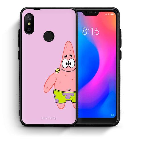 Θήκη Xiaomi Mi A2 Lite  Friends Patrick από τη Smartfits με σχέδιο στο πίσω μέρος και μαύρο περίβλημα | Xiaomi Mi A2 Lite  Friends Patrick case with colorful back and black bezels