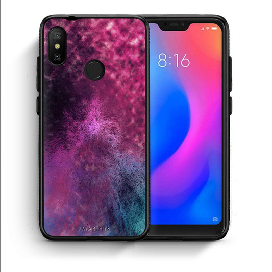 Θήκη Xiaomi Mi A2 Lite Aurora Galaxy από τη Smartfits με σχέδιο στο πίσω μέρος και μαύρο περίβλημα | Xiaomi Mi A2 Lite Aurora Galaxy case with colorful back and black bezels