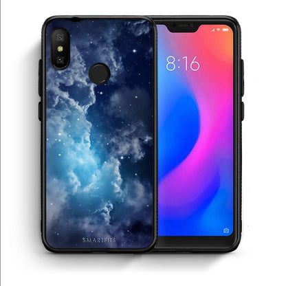 Θήκη Xiaomi Mi A2 Lite Blue Sky Galaxy από τη Smartfits με σχέδιο στο πίσω μέρος και μαύρο περίβλημα | Xiaomi Mi A2 Lite Blue Sky Galaxy case with colorful back and black bezels