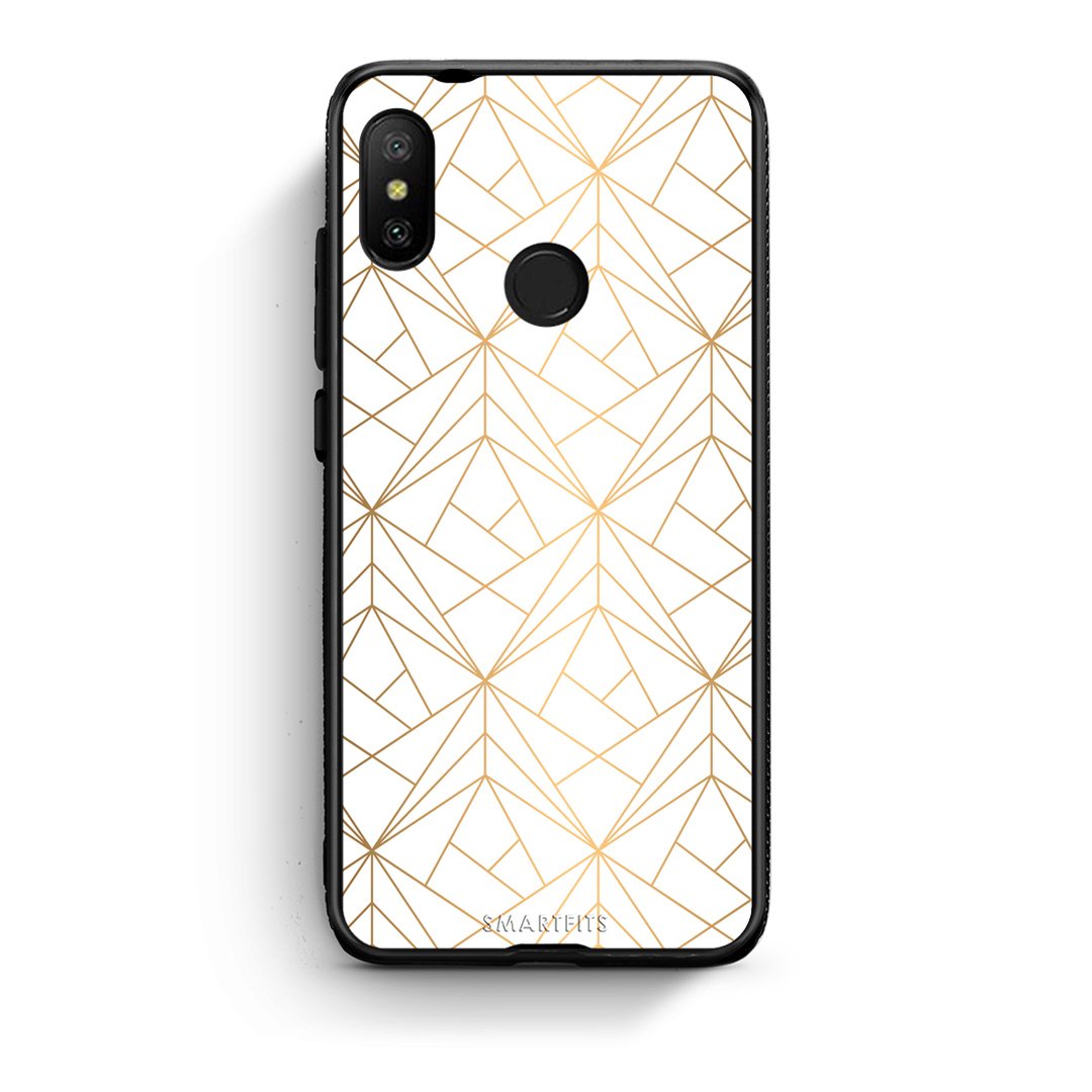 111 - Xiaomi Mi A2 Lite  Luxury White Geometric case, cover, bumper