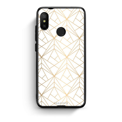 111 - Xiaomi Mi A2 Lite  Luxury White Geometric case, cover, bumper
