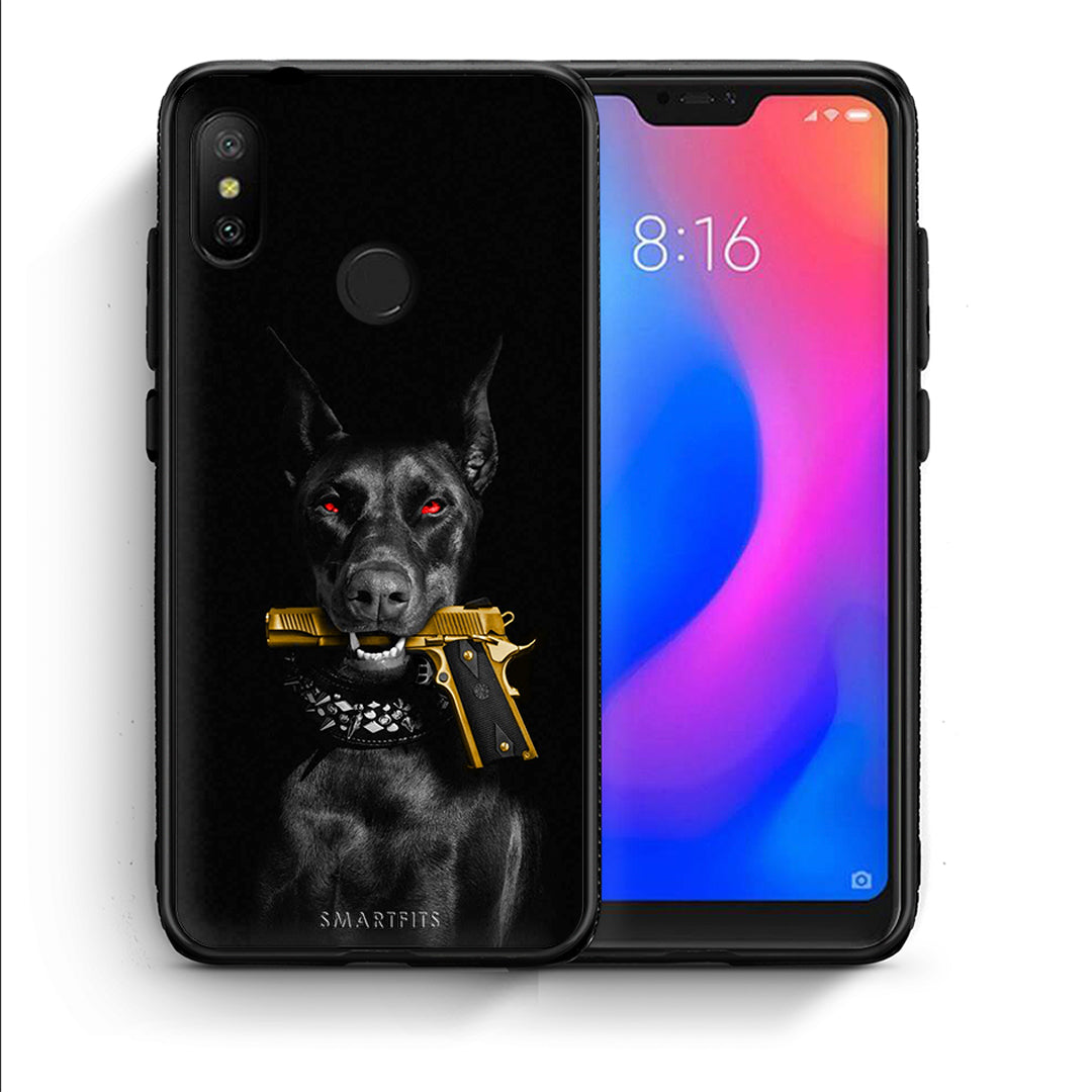 Θήκη Αγίου Βαλεντίνου Xiaomi Mi A2 Lite Golden Gun από τη Smartfits με σχέδιο στο πίσω μέρος και μαύρο περίβλημα | Xiaomi Mi A2 Lite Golden Gun case with colorful back and black bezels