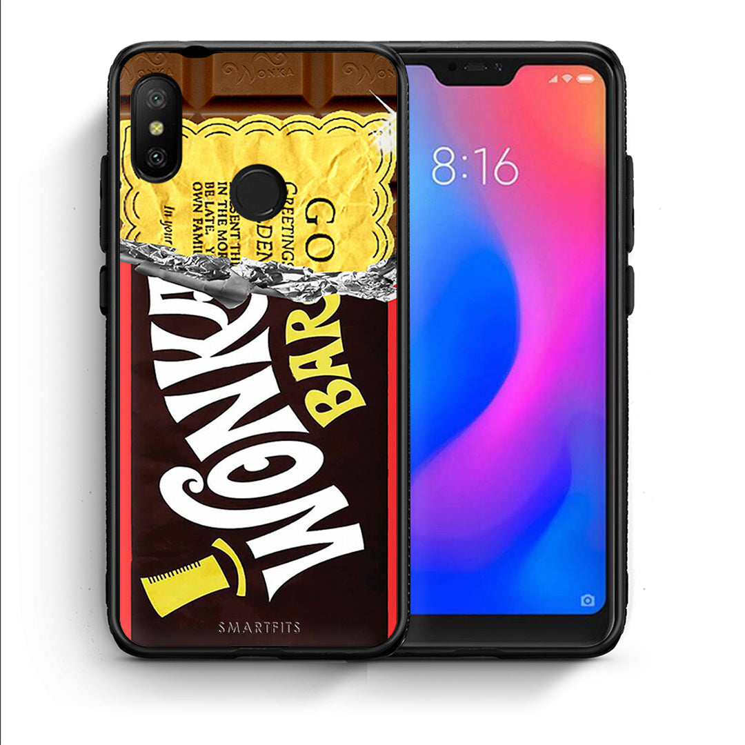 Θήκη Xiaomi Mi A2 Lite Golden Ticket από τη Smartfits με σχέδιο στο πίσω μέρος και μαύρο περίβλημα | Xiaomi Mi A2 Lite Golden Ticket case with colorful back and black bezels