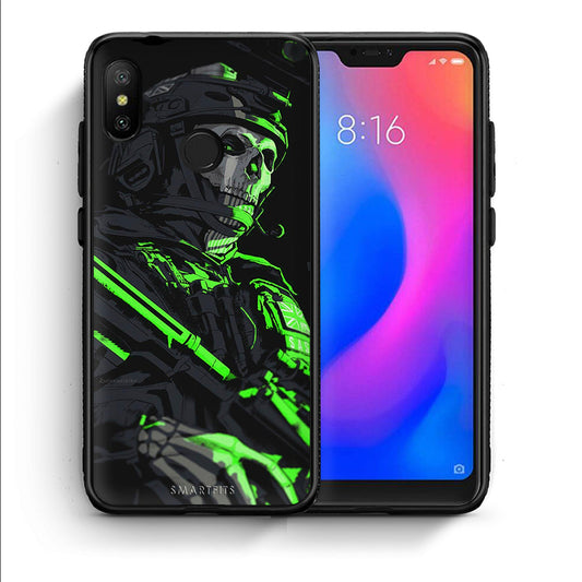 Θήκη Αγίου Βαλεντίνου Xiaomi Mi A2 Lite Green Soldier από τη Smartfits με σχέδιο στο πίσω μέρος και μαύρο περίβλημα | Xiaomi Mi A2 Lite Green Soldier case with colorful back and black bezels