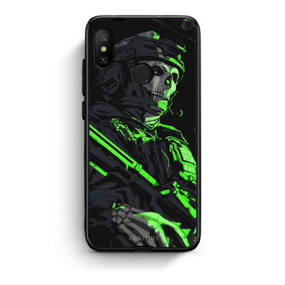 Xiaomi Mi A2 Lite Green Soldier Θήκη Αγίου Βαλεντίνου από τη Smartfits με σχέδιο στο πίσω μέρος και μαύρο περίβλημα | Smartphone case with colorful back and black bezels by Smartfits