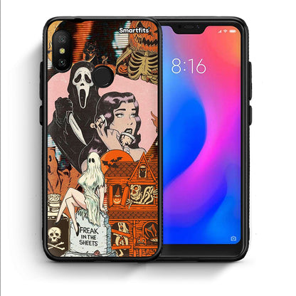 Θήκη Xiaomi Mi A2 Lite Halloween Collage από τη Smartfits με σχέδιο στο πίσω μέρος και μαύρο περίβλημα | Xiaomi Mi A2 Lite Halloween Collage case with colorful back and black bezels