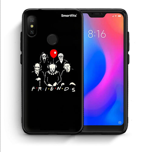 Θήκη Xiaomi Mi A2 Lite Halloween Friends από τη Smartfits με σχέδιο στο πίσω μέρος και μαύρο περίβλημα | Xiaomi Mi A2 Lite Halloween Friends case with colorful back and black bezels