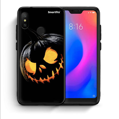 Θήκη Xiaomi Mi A2 Lite Halloween Scary Pumpkin από τη Smartfits με σχέδιο στο πίσω μέρος και μαύρο περίβλημα | Xiaomi Mi A2 Lite Halloween Scary Pumpkin case with colorful back and black bezels