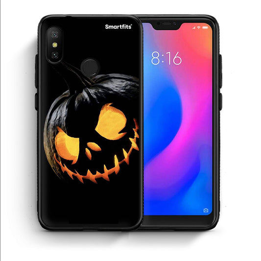Θήκη Xiaomi Mi A2 Lite Halloween Scary Pumpkin από τη Smartfits με σχέδιο στο πίσω μέρος και μαύρο περίβλημα | Xiaomi Mi A2 Lite Halloween Scary Pumpkin case with colorful back and black bezels