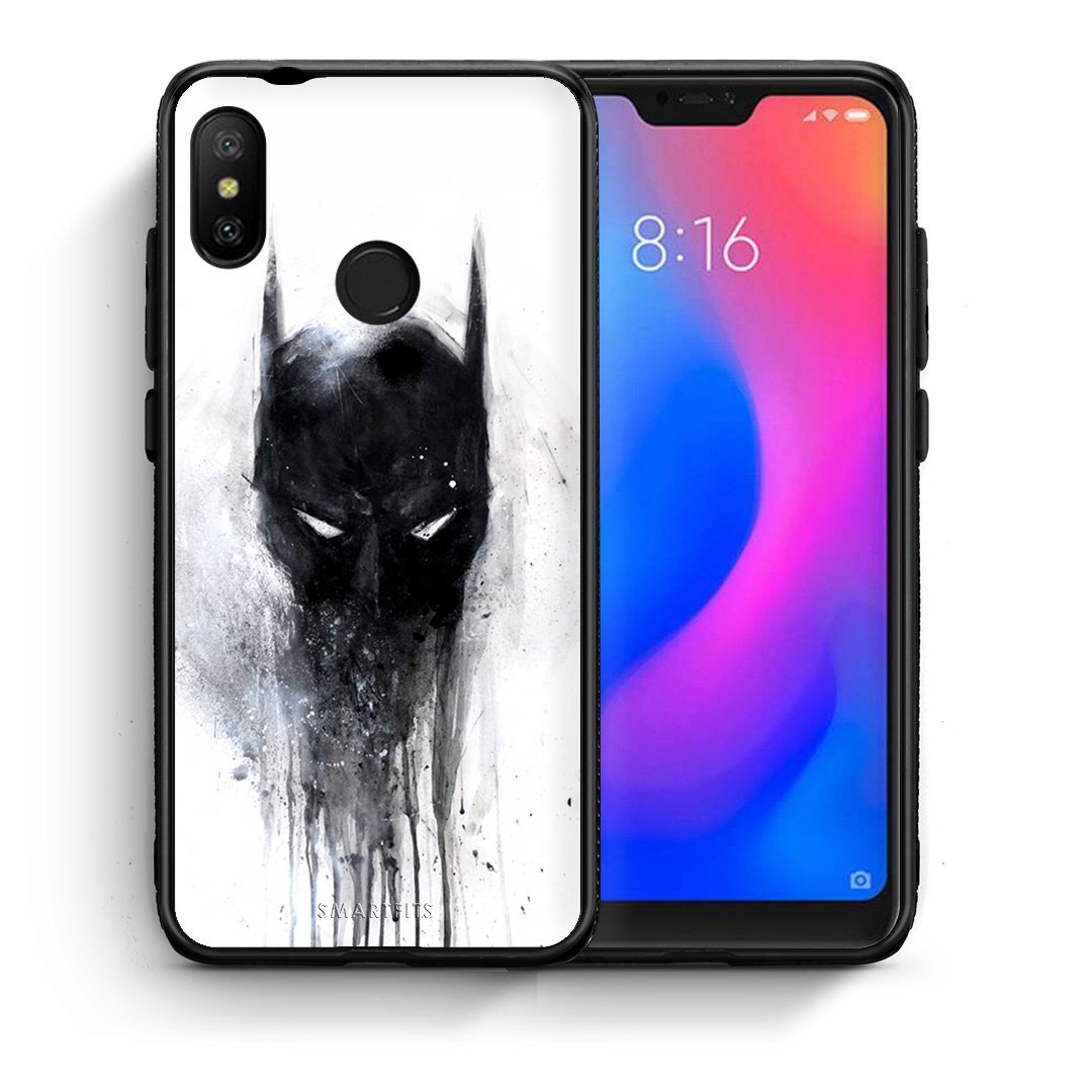 Θήκη Xiaomi Mi A2 Lite Paint Bat Hero από τη Smartfits με σχέδιο στο πίσω μέρος και μαύρο περίβλημα | Xiaomi Mi A2 Lite Paint Bat Hero case with colorful back and black bezels