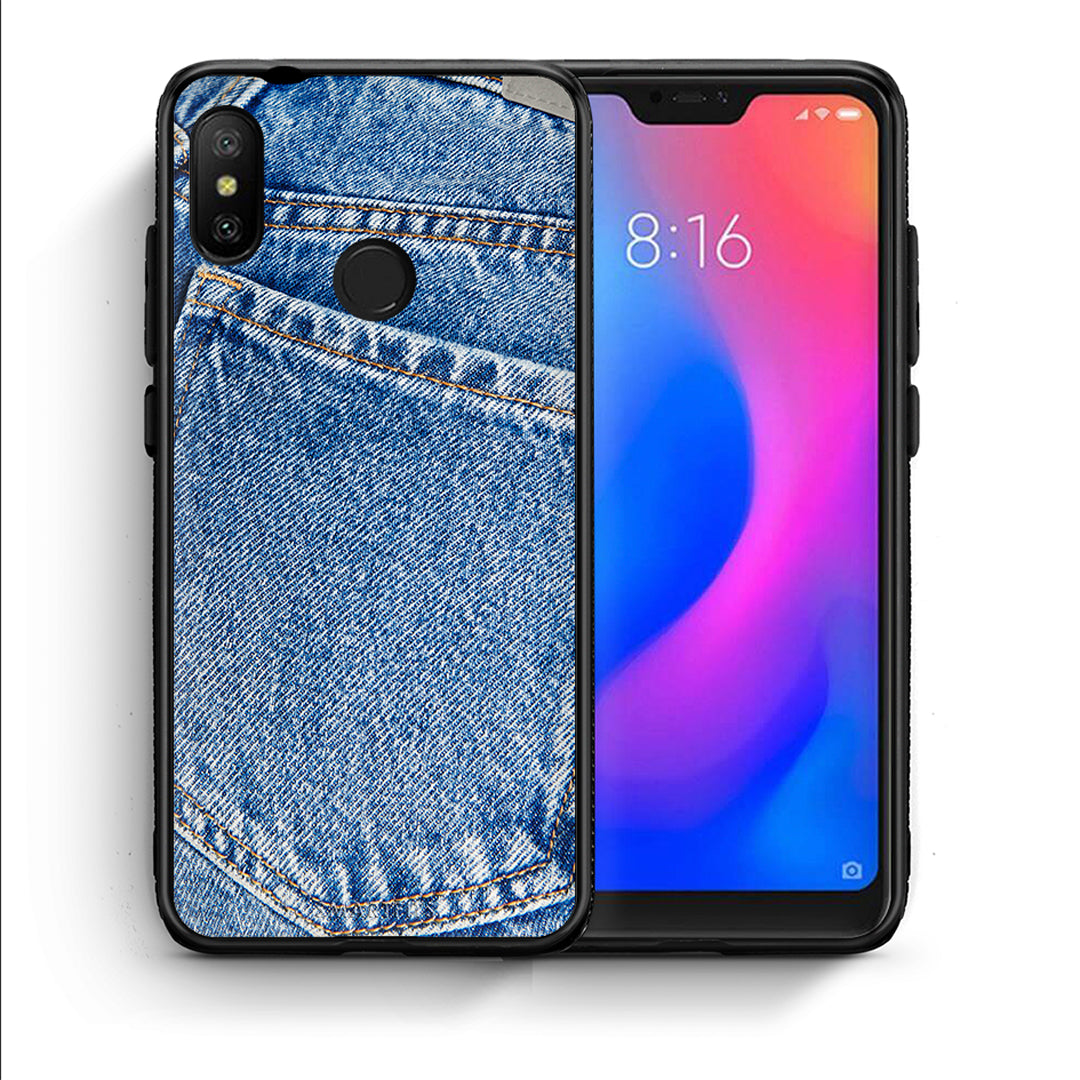 Θήκη Xiaomi Mi A2 Lite Jeans Pocket από τη Smartfits με σχέδιο στο πίσω μέρος και μαύρο περίβλημα | Xiaomi Mi A2 Lite Jeans Pocket case with colorful back and black bezels