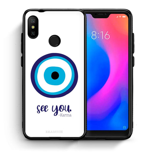 Θήκη Xiaomi Mi A2 Lite Karma Says από τη Smartfits με σχέδιο στο πίσω μέρος και μαύρο περίβλημα | Xiaomi Mi A2 Lite Karma Says case with colorful back and black bezels