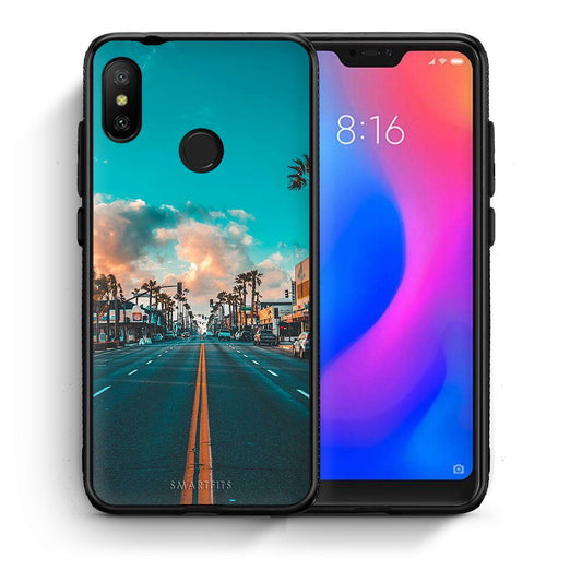Θήκη Xiaomi Mi A2 Lite City Landscape από τη Smartfits με σχέδιο στο πίσω μέρος και μαύρο περίβλημα | Xiaomi Mi A2 Lite City Landscape case with colorful back and black bezels