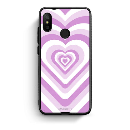 Xiaomi Mi A2 Lite Lilac Hearts θήκη από τη Smartfits με σχέδιο στο πίσω μέρος και μαύρο περίβλημα | Smartphone case with colorful back and black bezels by Smartfits