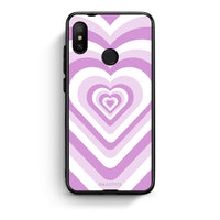 Thumbnail for Xiaomi Mi A2 Lite Lilac Hearts θήκη από τη Smartfits με σχέδιο στο πίσω μέρος και μαύρο περίβλημα | Smartphone case with colorful back and black bezels by Smartfits