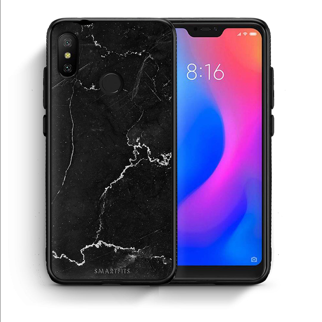 Θήκη Xiaomi Mi A2 Lite Marble Black από τη Smartfits με σχέδιο στο πίσω μέρος και μαύρο περίβλημα | Xiaomi Mi A2 Lite Marble Black case with colorful back and black bezels