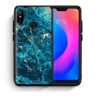 Thumbnail for Θήκη Xiaomi Mi A2 Lite Marble Blue από τη Smartfits με σχέδιο στο πίσω μέρος και μαύρο περίβλημα | Xiaomi Mi A2 Lite Marble Blue case with colorful back and black bezels