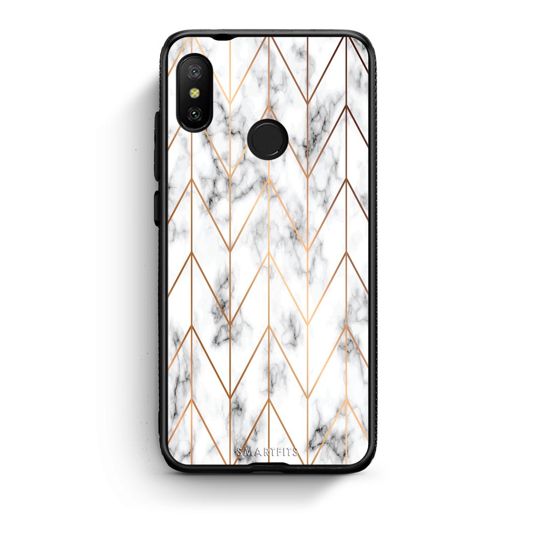 44 - Xiaomi Mi A2 Lite  Gold Geometric Marble case, cover, bumper