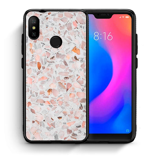 Θήκη Xiaomi Mi A2 Lite Marble Terrazzo από τη Smartfits με σχέδιο στο πίσω μέρος και μαύρο περίβλημα | Xiaomi Mi A2 Lite Marble Terrazzo case with colorful back and black bezels